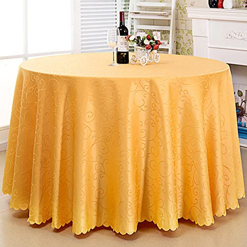 Lukery Tischdecke Abwaschbar Gartentischdecke, Tischdecke Rund Tischdecken Überdimensionale Tischtuch Outdoor Indoor, Tisch Schutz für Hochzeit Festival (Durchmesser 160cm,Golden)