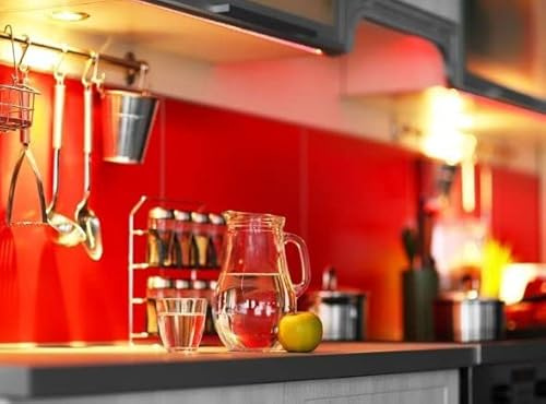 Red Plastic Acrylic Kitchen Bathroom Splashback Like Glass (400mm x 600mm)