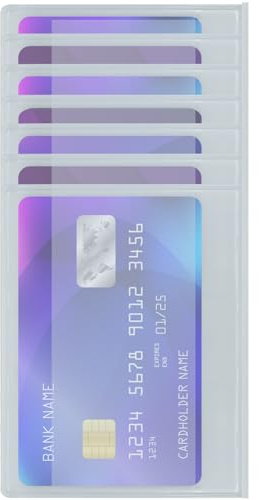 DEEZOMO Plastic Wallet Insert for Credit Card Set of 2, Men Wallets Checkbook Wallet Insert Credit Card Sleeves Holder (Checkbook 6 Page)