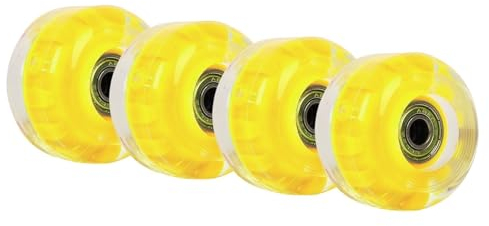 Skating Räder 4 STÜCKE Leuchten Skateboard Longboard Räder in der Nacht 82A for Quad Roller Skate Skateboards Zubehör Ersatzteile (Color : Yellow)