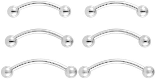 NewkeepsR 1.0mm/1.2mm Titan-Implantatqualität, gebogen, gebogen, Langhantel, Bananen-Rook, vordere Helix-Augenbrauenringe, vertikales Labret-Piercing