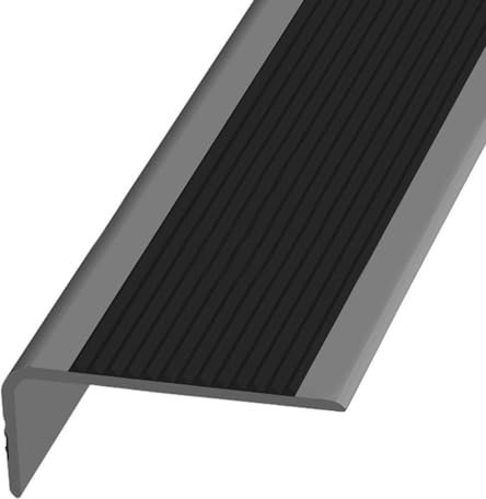PVC Treppenkantenprofil,Treppenkantenprofil Treppenprofil L-Form,Kantenschutz,Eckenschutz PVC Kunststoff Eckenschutz,Stufenkantenprofile Antirutsch-Profil Winkelprofil ( Color : Nero , Size : L10m/32.