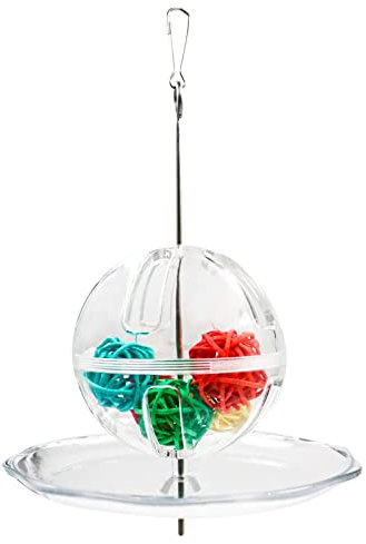 BaoFufc Futterspender für Papageien, Vögel, Futterball zum kreativen Aufhängen, Leckerli, Spielzeug für kleine Vögel, Acryl-Futterhalter, Langeweile, Vogelfutterstation