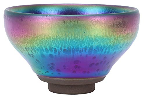 NYSUZHOUJI 4,5 Unzen Keramik-Teetasse, Teeschale, handgefertigtes Keramiktassen-Set, exquisites Teegeschirr mit Eisenglasur für Heimdekoration, chinesische Keramik-Teetasse