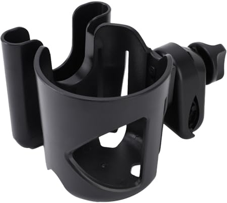 Portavasos para Cochecito con Soporte para Teléfono, Portavasos Universal Giratorio de 360°, Soporte Universal para Bebidas para Silla de Ruedas, Andador, Bicicleta, Accesorios