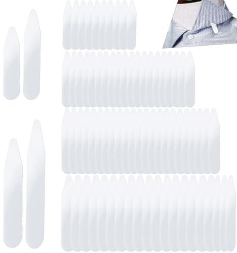 100 Stück Kragenstäbchen, Hemd, Krageneinsätze, Kunststoff-Kragenstreben für Herrenhemden, unsichtbare Kragenlaschen, 2,2.2,2.4,2.6, PVC, Kragenstäbchen, Hemd, Krageneinsätze