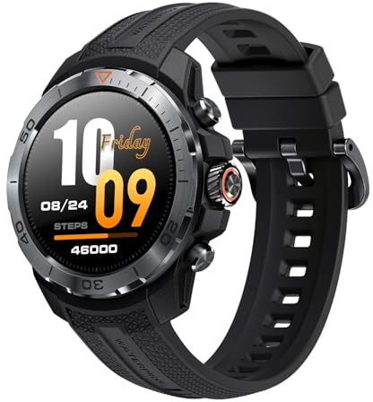 Mibro GS Explorer GPS Smart watch man women 1500nit AMOLED Fitness SmartWatch Bluetooth Sleeping Monitor Trajectory Tracker 10ATM Waterproof for ios and Android,60 Days Battery (Black)