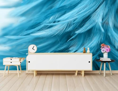 3D Tapeten 3D Effekt Wohnzimmer Schlafzimmer Kinder Tapeten Junge Blaue Feder Dekoration Hintergrund Wand Fototapete Natur Blumen Wald