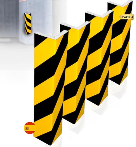 S21 Señalización 4 Unidades Protector Columna Garaje | Protector Pared Garaje | Protector Puertas Coche | 4 Unidades