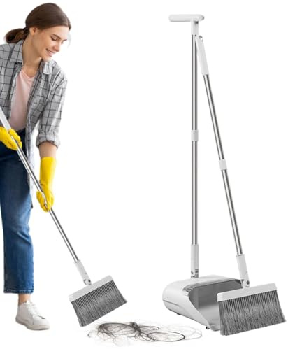 Ahuuen Juego De Escoba Y Recogedor,Juego De Recogedor Y Cepillo, Combo de recogedor y Cepillo Plegables, Combo Flexible Plegable de Escoba y recogedor para el hogar, la Cocina y la Sala de Estar