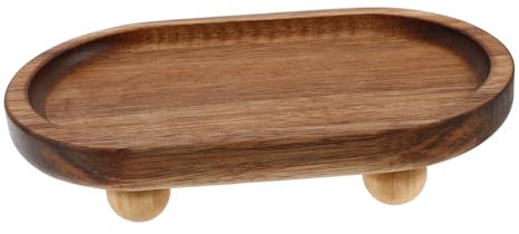 HOLIDYOYO Plateau Ovale Décoratif en Bois, Rehausseur de Présentation Multifonction, Rangement pour Clés et Huiles Essentielles, pour Maison et Bureau