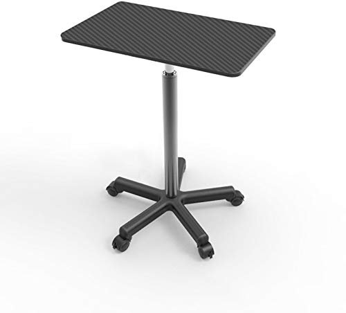 Tragbarer Beistelltisch mit Rollen für Schlafsofa oder Stuhl, höhenverstellbar, für Büro, Konferenzraum, Schule, Carbon-Finish (60 x 39 x 55 ~ 80) cm