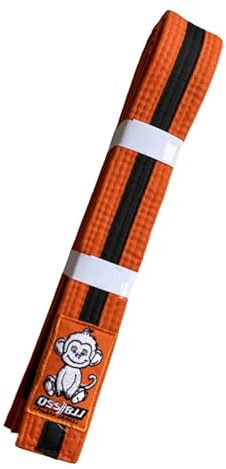 OSS Combat Sports BJJ barnbälte – IBJJF-godkänt, 100 % bomull, lätt, hållbar design, tävlingsredo, perfekt för unga brasilianska Jiu-Jitsu-utövare., Orangesvart, 250 cm
