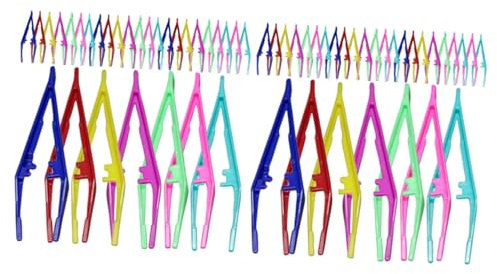 TOVINANNA 60pièces Pince à Épiler Plastique Outils De Beauté Pour Soin Des Sourcils Pinceaux De Maquillage Pratiques