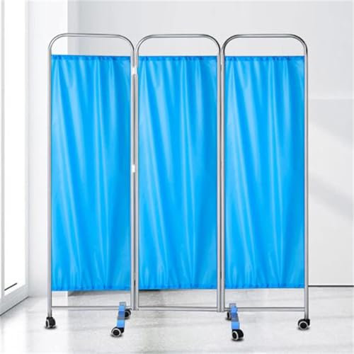 Rolling Privacy Screen On Wheels,3 Panels/6ft Tall Foldable Room Divider Temporary Fence for Patron No Assembly Required