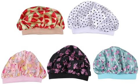 Ipetboom 5stücke Satinhaube Für Junge Mädchen Schlafmütze Satinmaterial Haar Styling Junge Mädchen Nacht Schlaf Hut Kinderfriseur