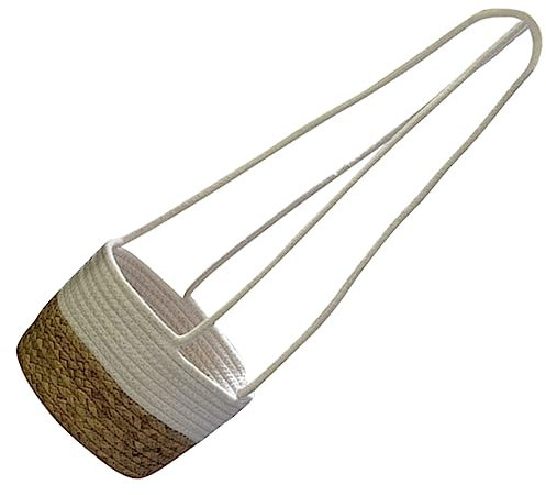 HANABASS Cestino Sospeso Intrecciato Rafia Fioriera Da Giardino Per Piante Appese Decorazione Per Esterni e Interni Per Balconi Cortili e Case Design Elegante e Versatile