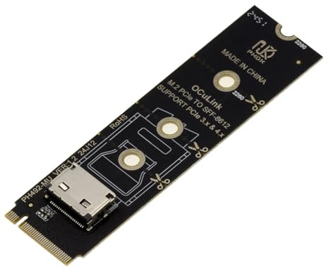 KALEA-INFORMATIQUE Adapter für M2 NVMe M Key Port zu Oculink SFF-8612 PCIe 4.0 kompatibel 2230 2242 2260 2280