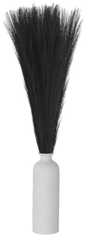 QUARKZMAN 30 Stück Faux Pampas Gras Dekor, 17/43cm Künstliche Flauschige Gras Stiele Falsche Getrocknete Blumen für Zuhause Hochzeit Vase Dekoration, Schwarz