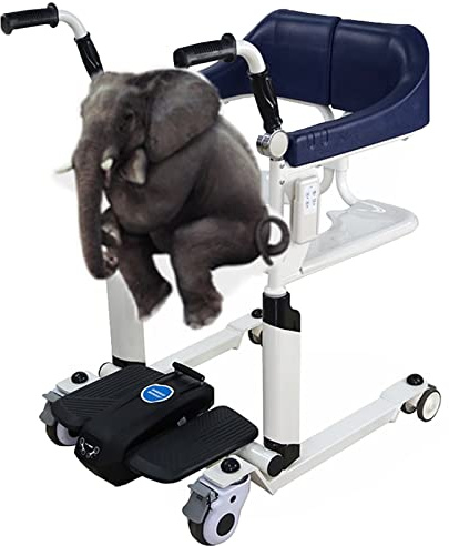 Hydraulischer Patientenlifter, multifunktionaler elektrischer Patiententransferlift, Rollstuhl, behinderter Toilettenstuhl für ältere Menschen, multifunktionaler Duschstuhl mit 180 ° geteilt