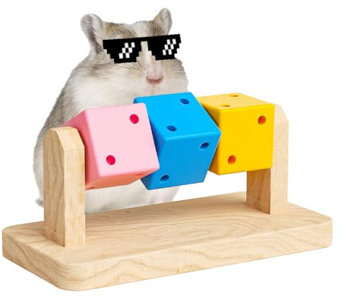 DONGKER Giocattoli da Masticare per Criceti in Legno, Giocattolo per Arricchire di Criceto, Giochi per Piccoli animali, per Accessori Gabbia, Porcellini d'India, Cincillà, Gerbilli, Ratti
