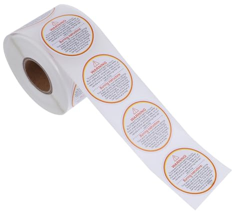 YOSADIER Pegatina De Seguridad Para Tarros De Vela y Calcomanía De Advertencia, Autoadhesiva, 500 Unidades, Uso Artesanal y Manualidades, Etiqueta Desmontable Para Velas, Protección Doméstica