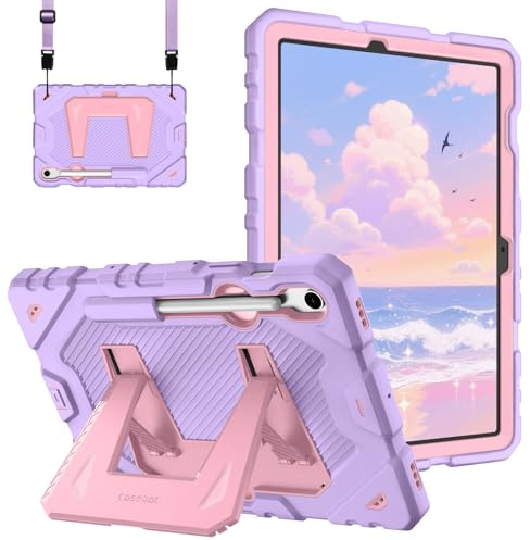 FINTIE Kids Friendly Case for Samsung Galaxy Tab S10 Lite/ S10 FE 10.9 | Fully-Body Rugged Heavy Duty Shockproof Protective Case with Kickstand & Shoulder Strap, Purple