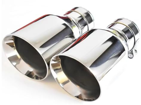 Tailpipe Modification Flat Exhaust Tip 66mm 76mm Inlet 4 Inch Outlet Polished Stainless Steel Exhaust Tip Car Tailpipe Exhaust Tip Trim(66mm-101mm flat)