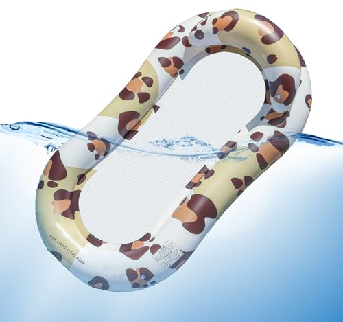 Aufblasbares Schwimmbad mit Rückenlehne | Entspannend mit Netzboden | Aufblasbare Liege für Erwachsene, für Hinterhof Party See Rand Fluss Freunde Familie