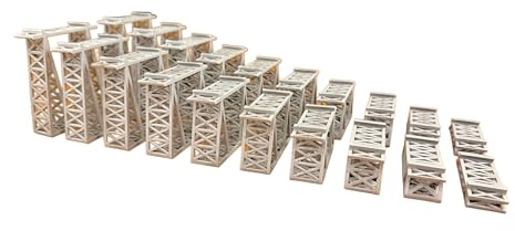 Set Brückenpfeiler H0 Spur 20 Stück Metalloptik, Auffahrt/Abfahrt