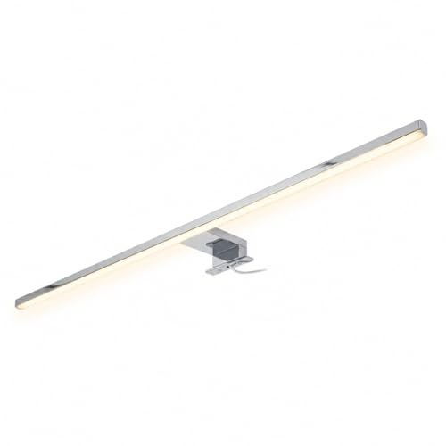 kalb LED-badrum, löplampa, 80 cm, IP44, spegellampa med ljusflödeseffekt, 230 V, badrum för vägg eller spegelskåp, svart/krom, 3 000 K/4 000 K (krom, varmvit)