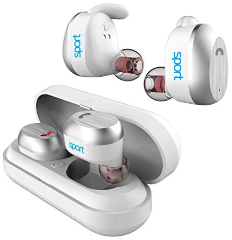 Elari NanoPods Sport, Ecouteurs sans Fil étanches avec Son stéréo Hi-FI pour Musique et appels (Bluetooth 5.0) et boîtier de Chargement magnétique (Blanc)