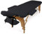 Wiltec Massageliege 2 Zonen schwarz klappbar und höhenverstellbar mit Kopfstütze und Armauflage Kosmetikliege Massagebank Massagetisch Mobile Massage Liege