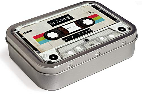 KRAFTYGIFTS Personalised Retro Mix Tape Music 2oz Tobacco Tin | Baccy Storage | Pill Box | Cigarette Rolling Stash Can ST780