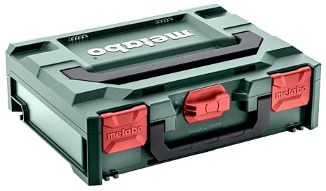 metabo metaBOX 118 leer, Werkzeugkoffer stapelbar, IP43 Transportbox, ABS | Bruchsicheres Koffersystem, 8,4L Volumen, 125kg Deckelbelastung, Schutz vor Staub & Spritzwasser, ohne Einlagen