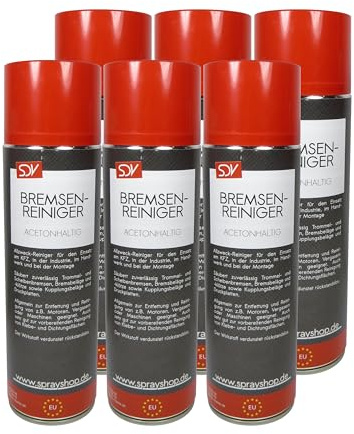 SDV Chemie Bremsenreiniger Spray 6X 500 ml Power Brake Cleaner 360° Ventil Teilereiniger