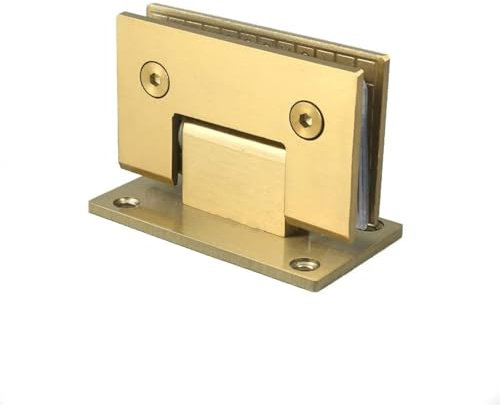 Charnière de porte en verre robuste à 90 degrés pour placard, vitrine, armoire, douche, pièces de rechange mur à verre (titane doré)
