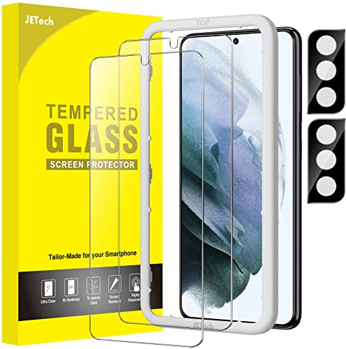 JETech Pellicola Protettiva per Samsung Galaxy S21 Plus, 2+2 Pezzi | con Protezione Fotocamera, Vetro Temperato 9H, HD Trasparente, Protezione Antigraffio, Strumento Installazione Facile
