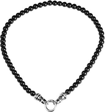 AMDXD Kugelkette, Edelstahl Kette Männer, Herren Halskette Edelstahl Ohne Anhänger Schwarz Länge 46cm Freundschaftskette Hip Hop