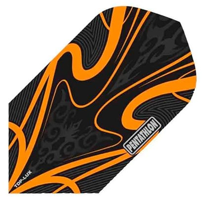 US Darts 3 Sets (9 Flights) Pentathlon TDP LUX Orange Slim Dart Flights - 100 Micron (Ex-Tough)