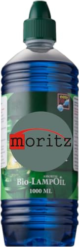 Moritz 1 Liter Bio Lampenöl blau farbig für Öllampen Bambusfackeln Gartenfackel und Wandfackeln
