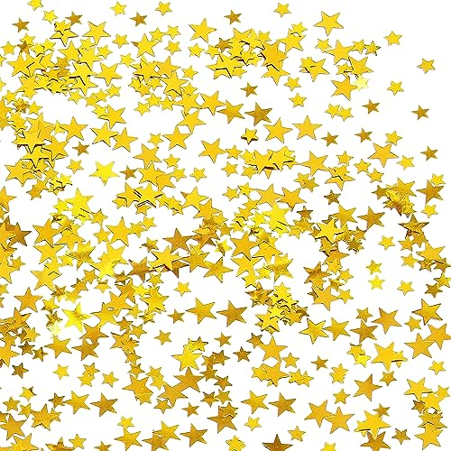 Stella coriandoli oro, 30 grammi di pellicola glitterata per feste, matrimoni, Halloween, compleanni, decorazioni per feste, fai da te (10 mm + 6 mm)