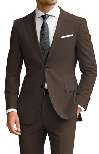 Mens Suit Slim Fit 2 Piece Suit Formal Blazer Jacket Pants Wedding Suits for Men Coffee Suits Men Suit Prom Tuxedo