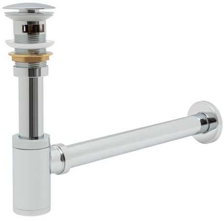 Fregadero con rebosadero, sifón de lavabo, grifo de desagüe desplegable, lavabo de baño, desagüe