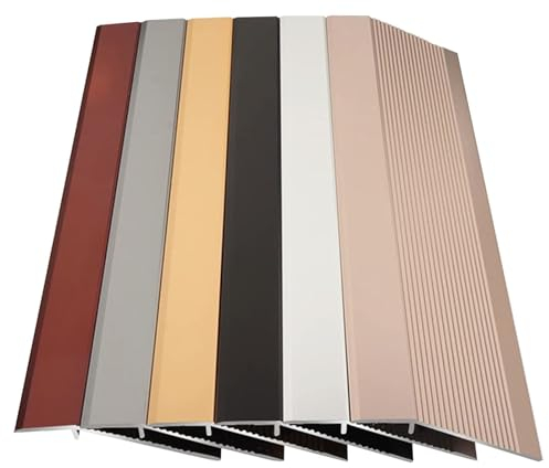 HJXGQJM Aluminium Boden Übergangsleiste, Abschlussprofil Alu,rutschfeste Übergangsprofil, Türschwellen Leiste, Fuß-Boden-Leiste Höhen-Ausgleich,Für Schlafzimmer/Badezimmer Abdeckleisten Fußböden