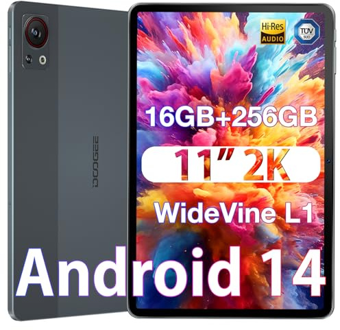 DOOGEE T30S Tablet 11 Pollici, 16GB RAM + 256GB ROM(TF 1TB), 2.4K Tablets, 8580mAh 4G LTE +5G WiFi PC con Sim, 13MP+8MP Octa-Core Android 14 Tablet Gaming, OTG/BT5 /GPS/Widevine L1