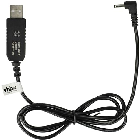 vhbw USB-Ladekabel kompatibel mit Canon PowerShot G10, S80, SX50 HS, S60, SX30 is, SX40 HS, G7, G9, G15, S55, G16, G11, G12, G1 X Kamera, Videokamera, Camcorder Schwarz