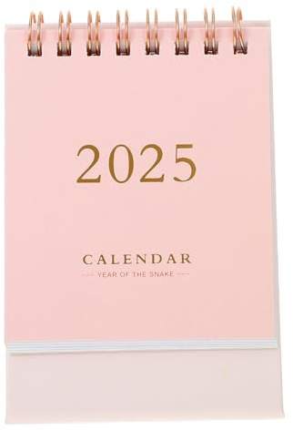 SHINEOFI Calendario de Escritorio Mini 2024-2025 Calendario de Mesa Pequeño Encuadernación Soporte Resistente Diseño para Oficina y de Julio 2024 a Diciembre 2025
