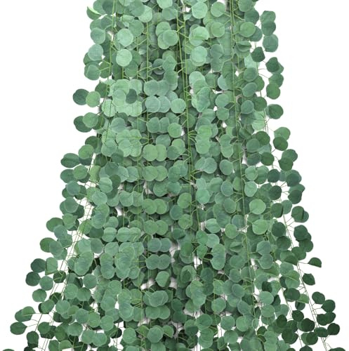 TBWBEC Guirlande Eucalyptus Artificiel 12 Pièces - Décoration Mariage, Balcon, Arche, Table - Feuilles et Fleurs Artificielles, Liane pour Décoration
