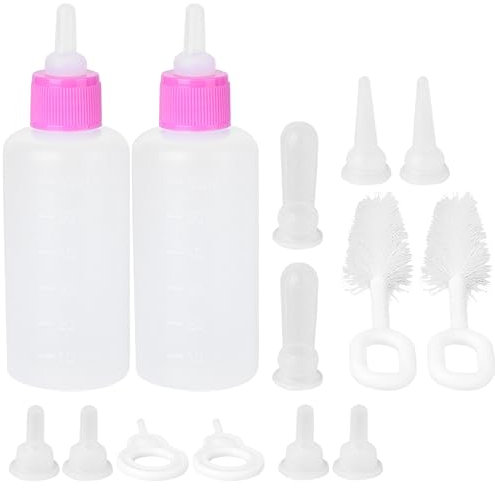 BESPORTBLE Futterflasche Für Haustiere 2 Sets 60 Ml Stillflaschen Aus Kunststoff Und Silikon Sicher Für Neugeborene Und Tiere Einfach Zu Verwenden